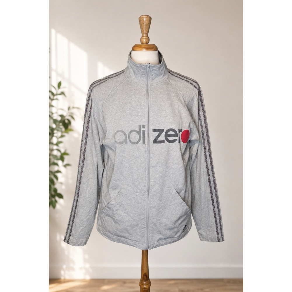 Adidas Adizero Track Jacket Grey Full Zip Y2K Running Gorpcore Retro Size L